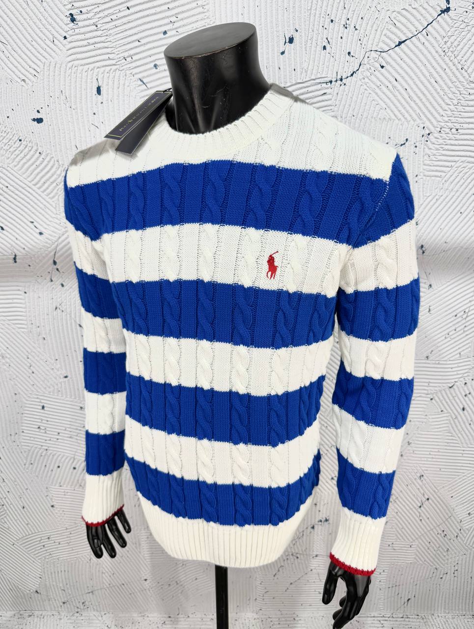 Polo Ralph Lauren Jacquard Stripe Cable-Knit Sweater